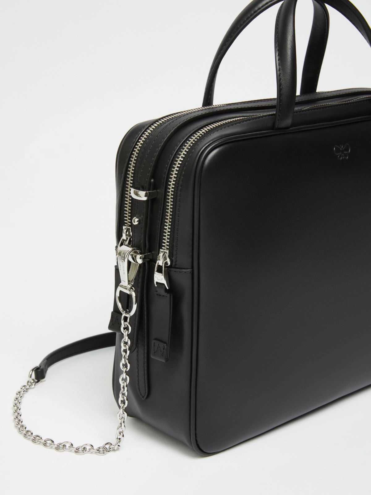 Girone Leather Satchel Bag Black