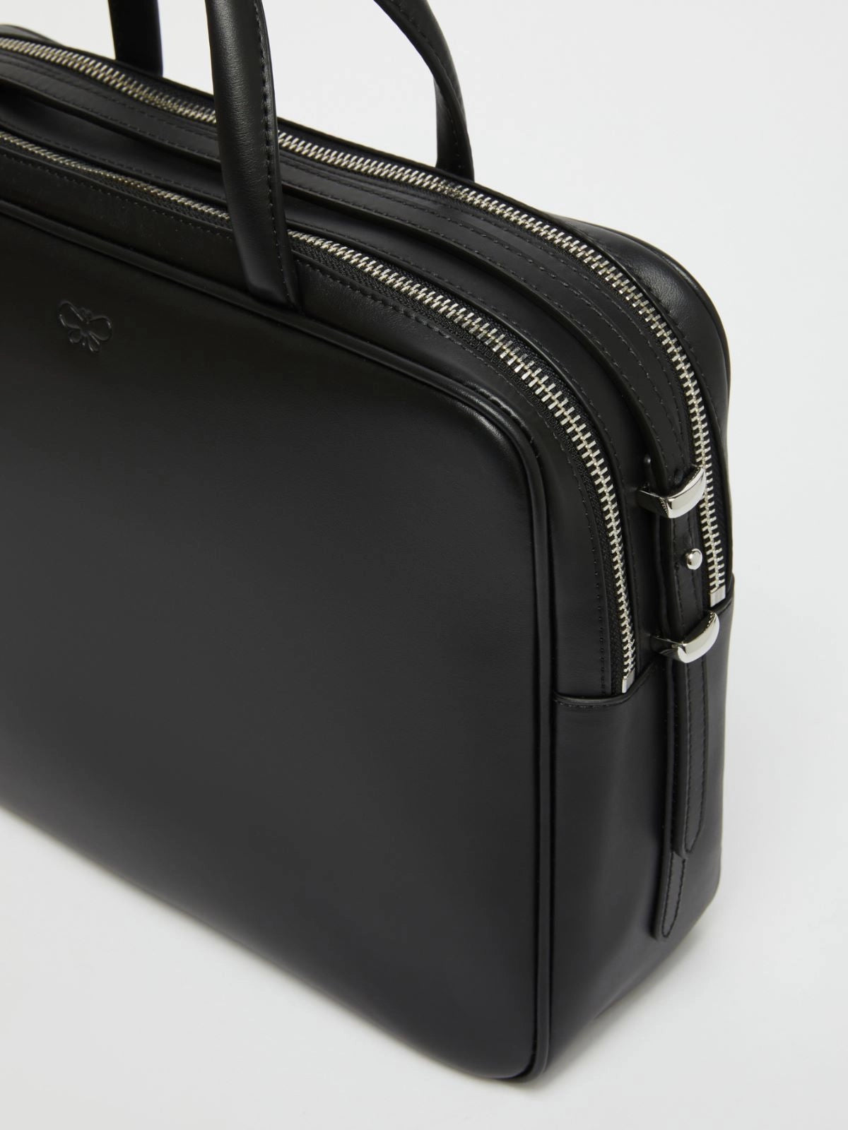 Girone Leather Satchel Bag Black