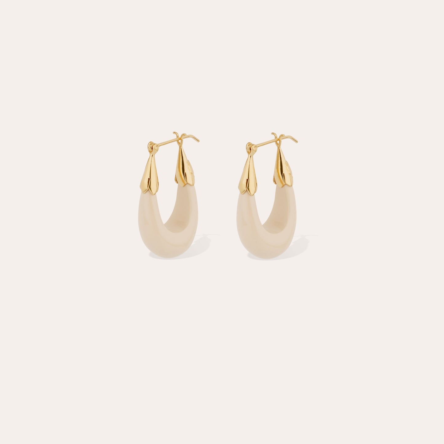 Ecume earrings small size acetate - Ivory