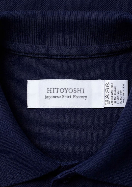Navy blue finely woven loop button-down shirt