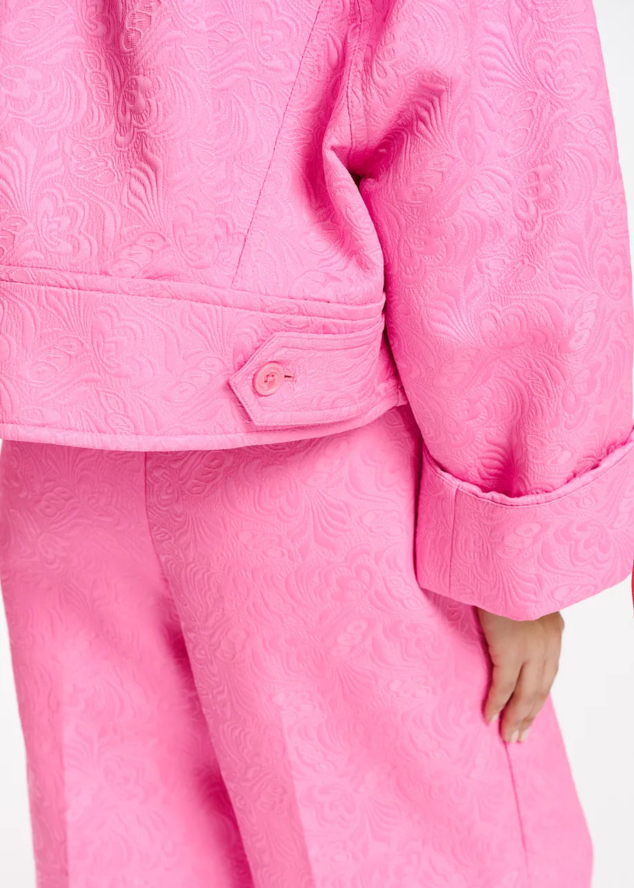 Pink jacquard double-breasted jacket Eyvette