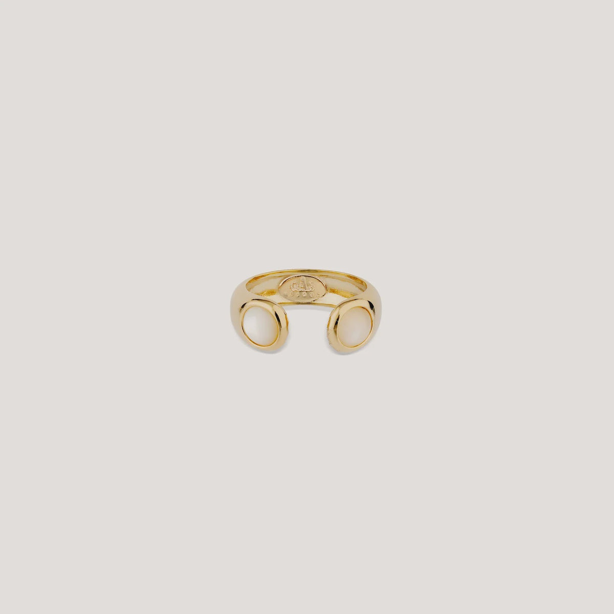 Saint Germain Ring - White Mother-of-Pearl Gold-plated metal