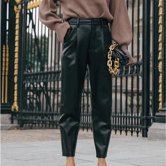 Becky Leather Trouser Black