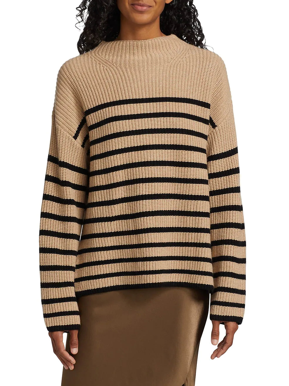 Claudia Camel Ebony Stripe