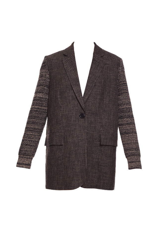 Knitted Sleeve Sports Blazer Jacket