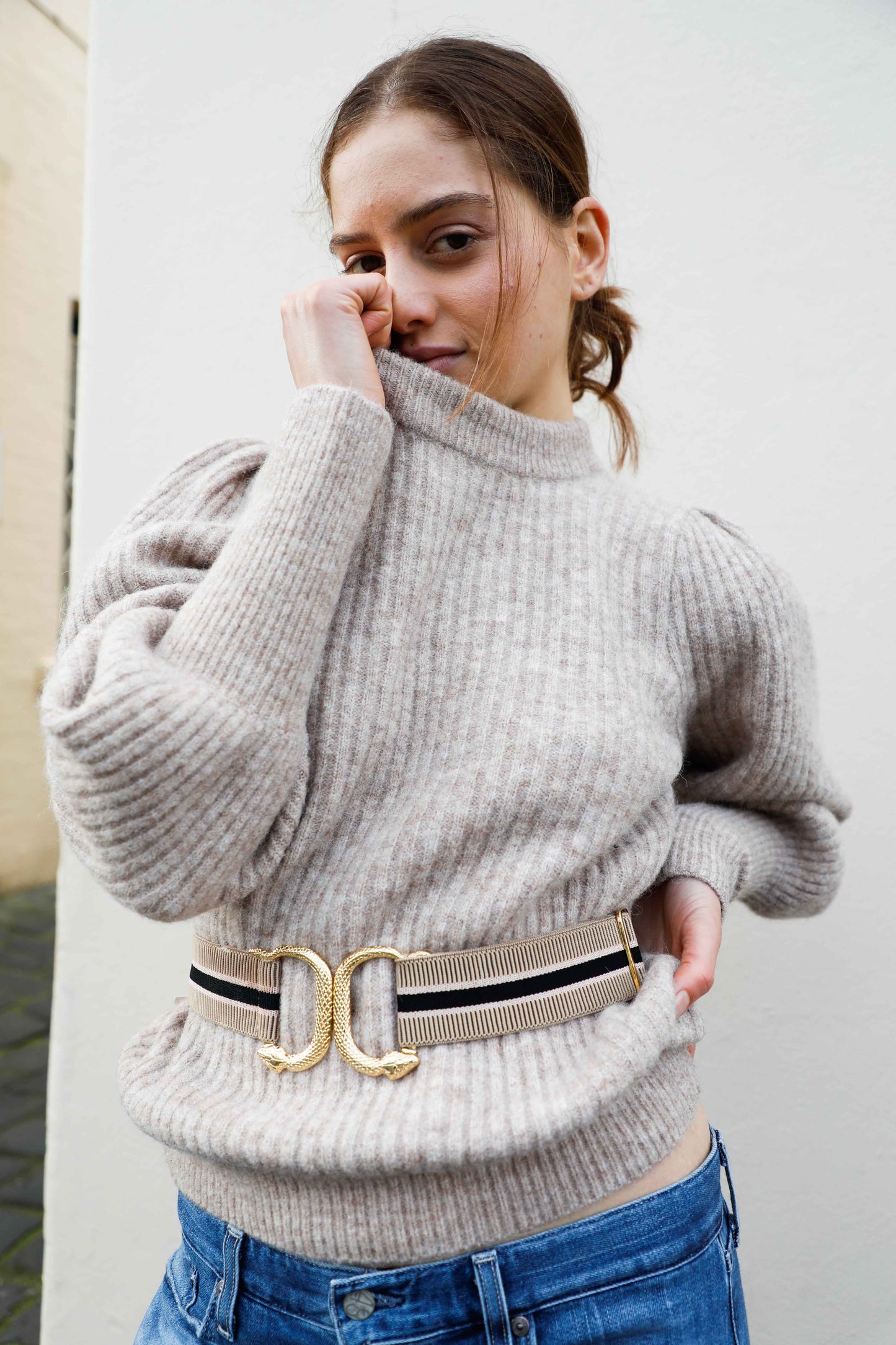 Meg knit Oatmeal Blouse