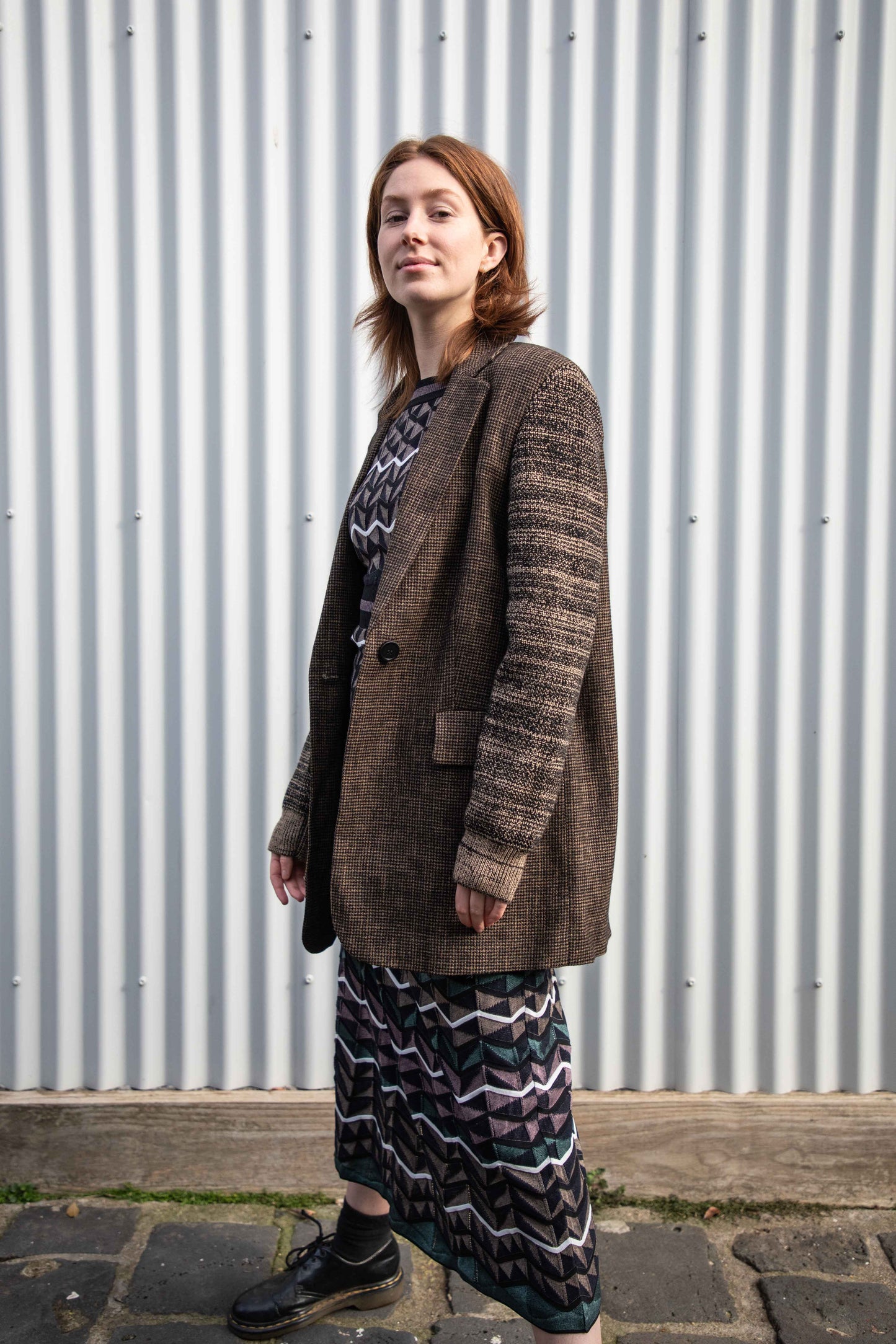 Knitted Sleeve Sports Blazer Jacket