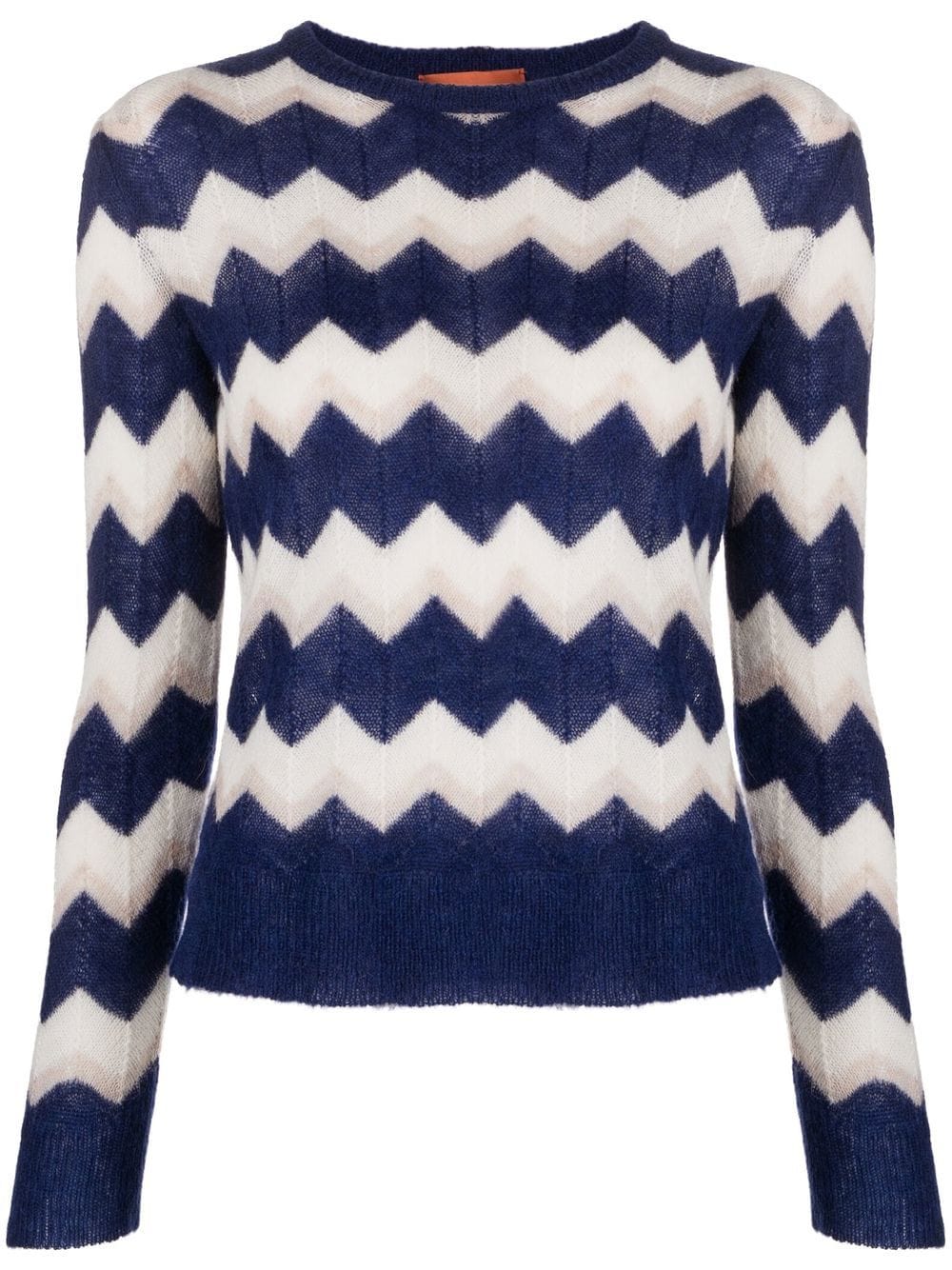 Zig Zag Sweater Blue / Cream