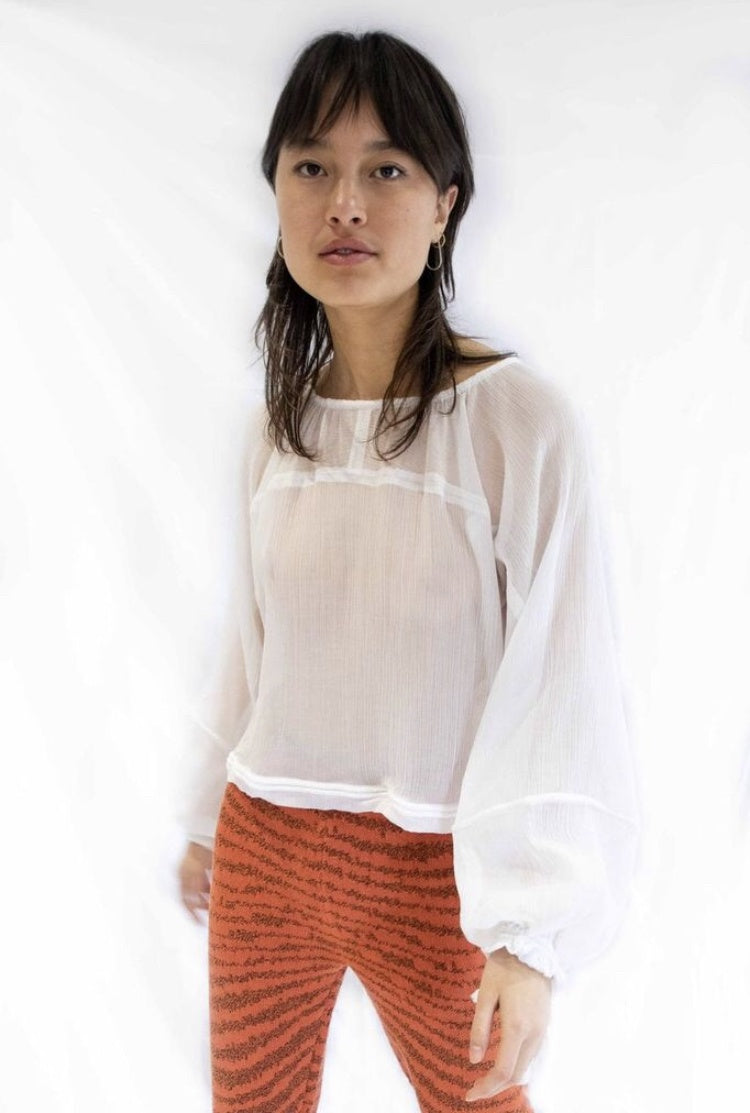 Riita White Top Blouse