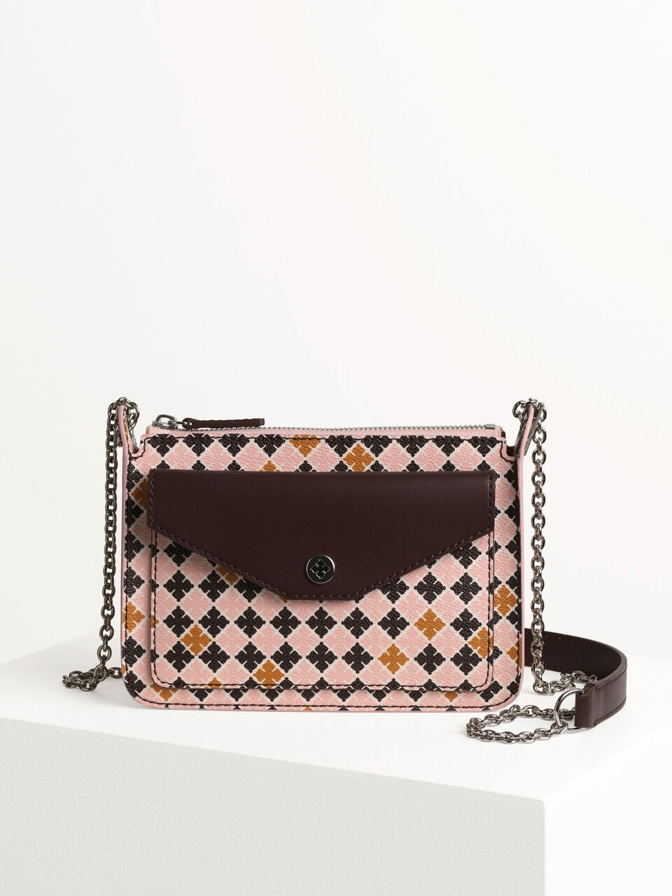 Elie Cross Body Chain Print Bag