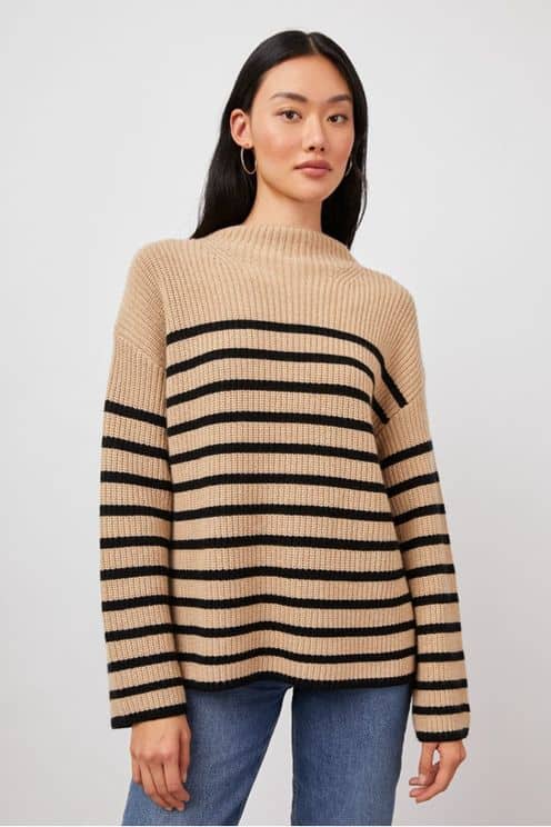 Claudia Camel Ebony Stripe