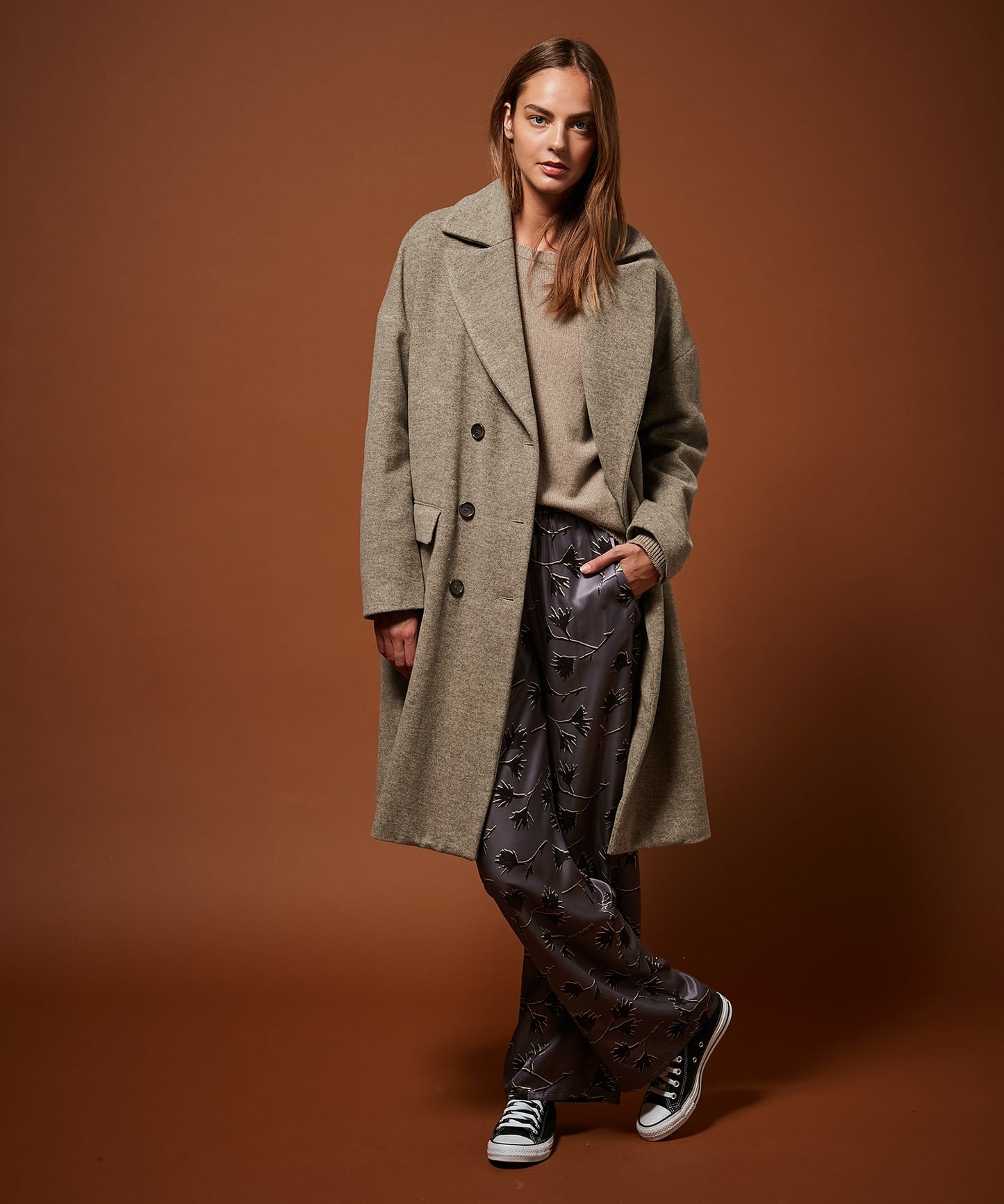 Valois Coat Taupe mix Grey