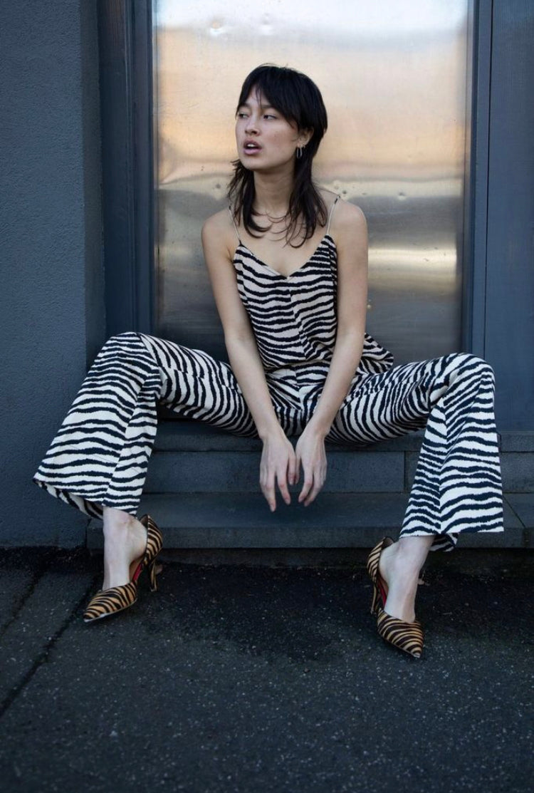 Erika Zebra Wide Leg Pant Dry Desert Print