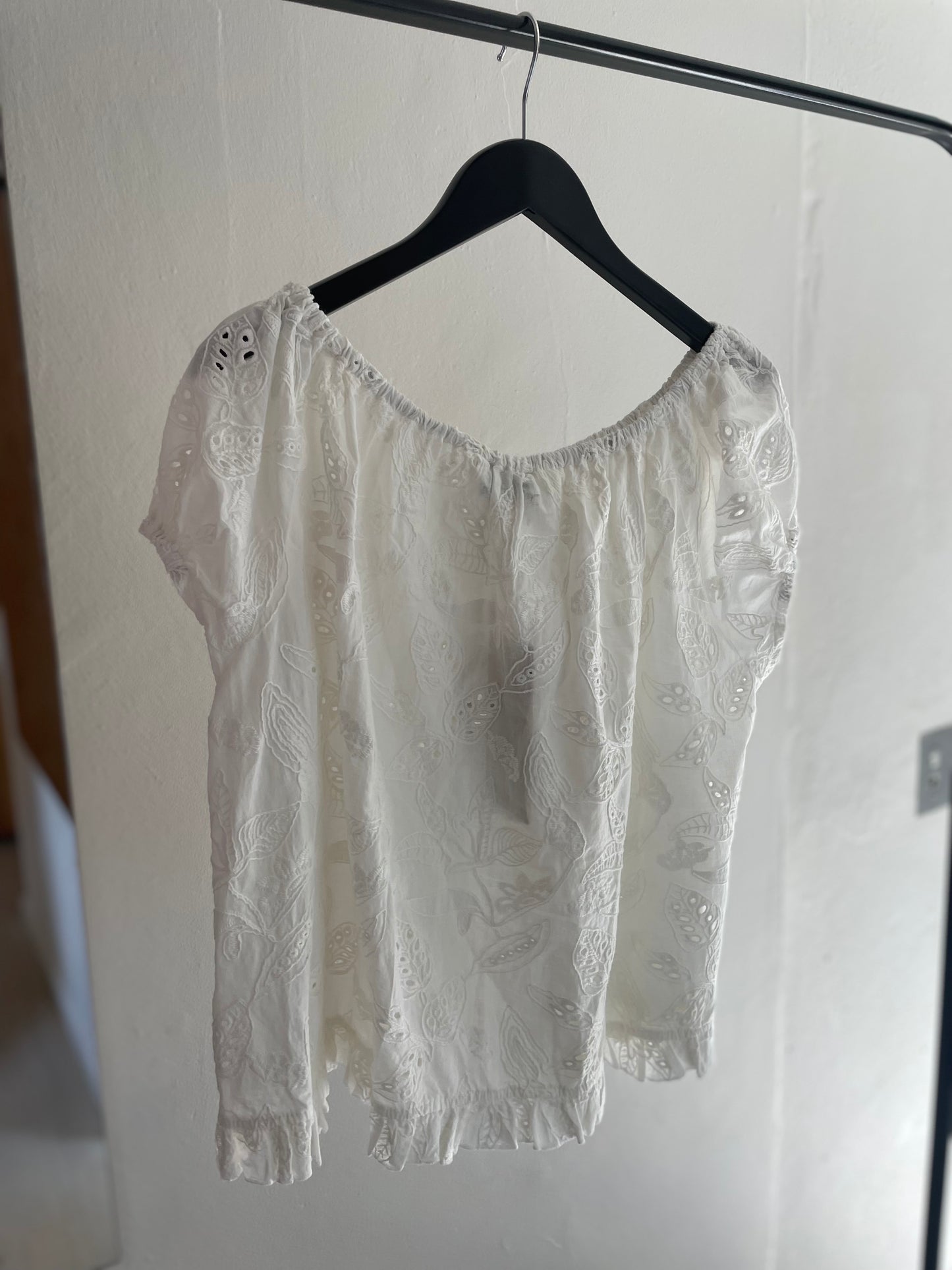 White Cotton Blouse - size S