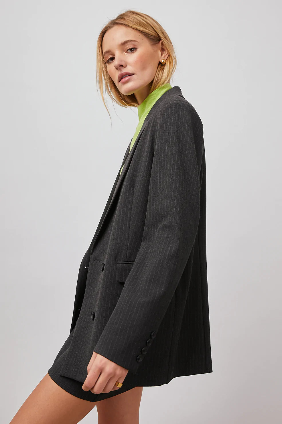 Jac Blazer - Charcoal Pinstripe