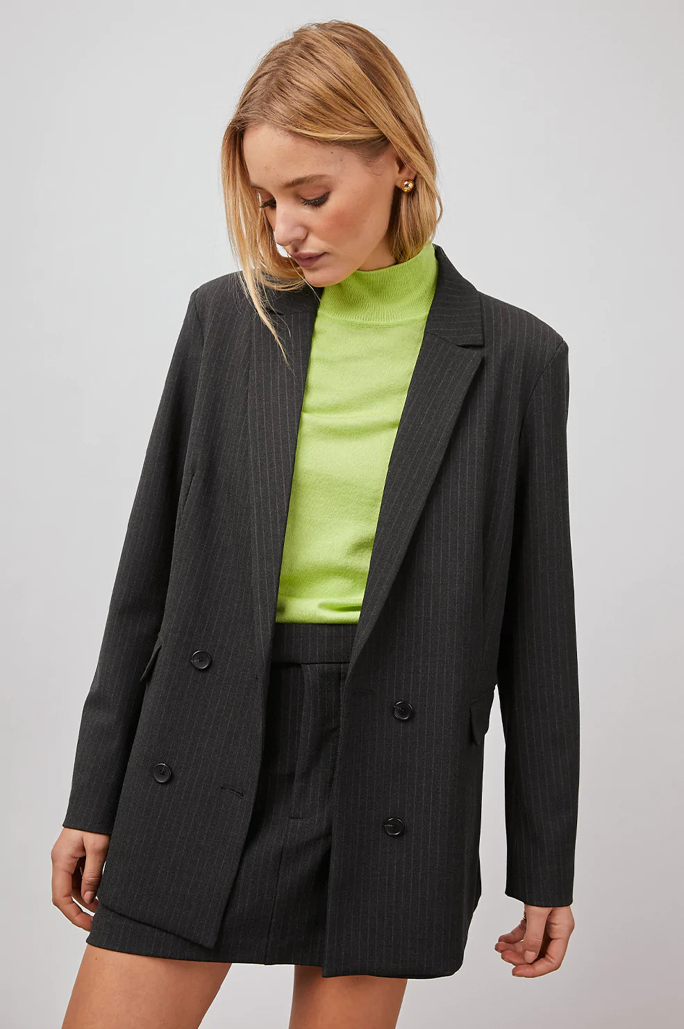 Jac Blazer - Charcoal Pinstripe