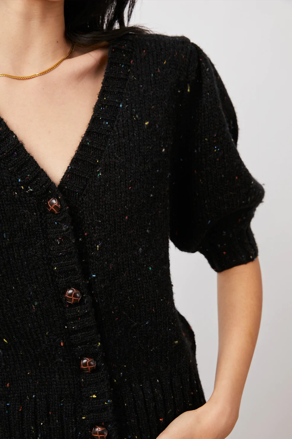 Isla Cardigan- Black Confetti
