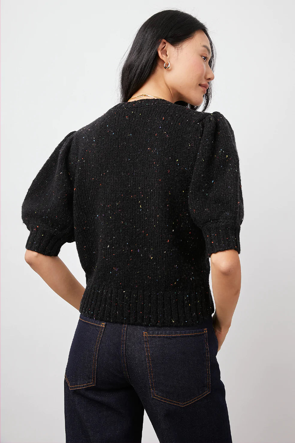 Isla Cardigan- Black Confetti