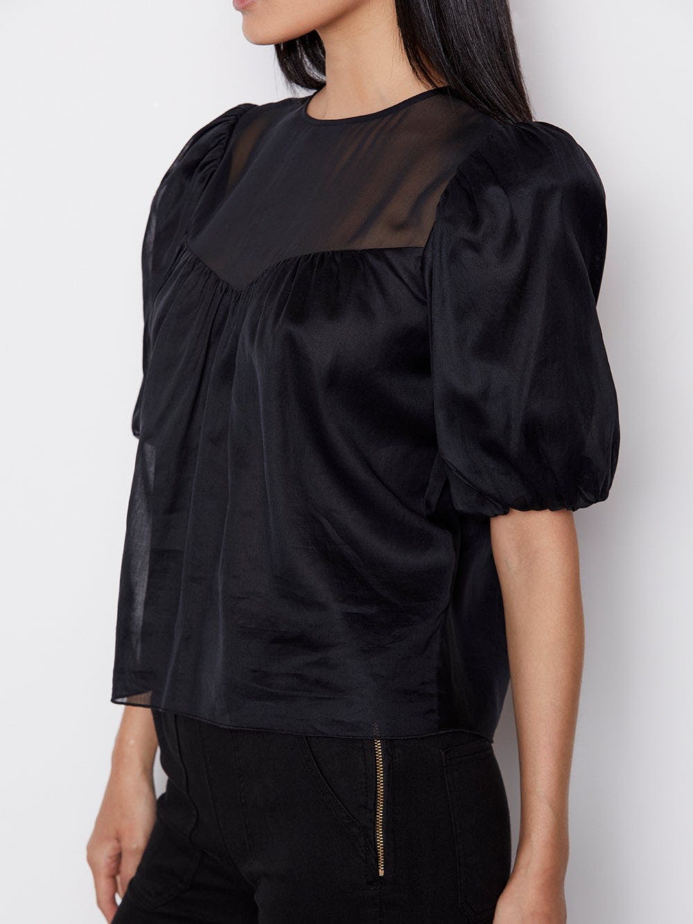 Noir Sheer Inset Top
