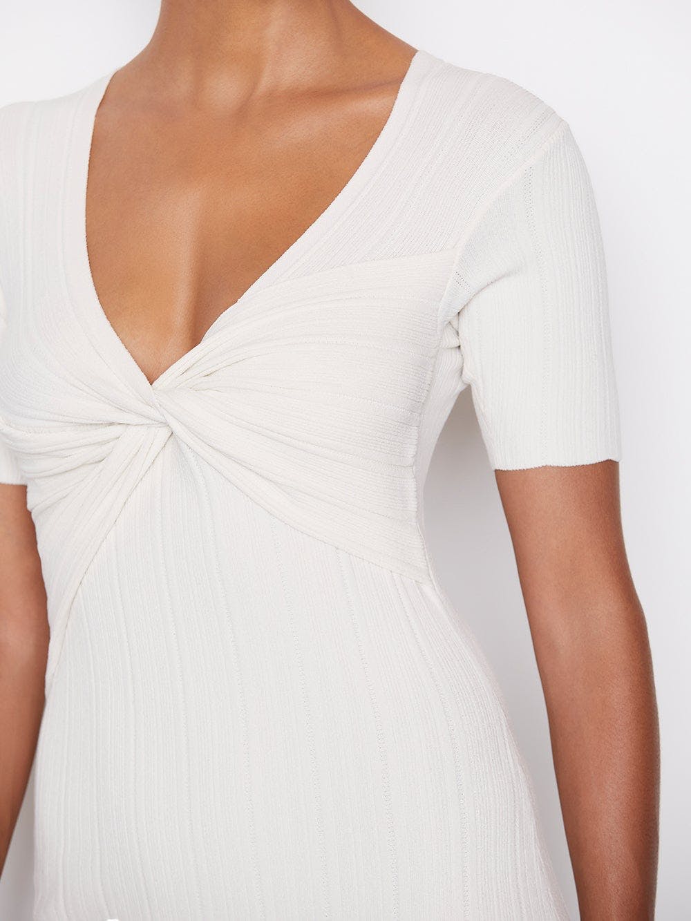 Layered Wrap Sweater Dress Bone