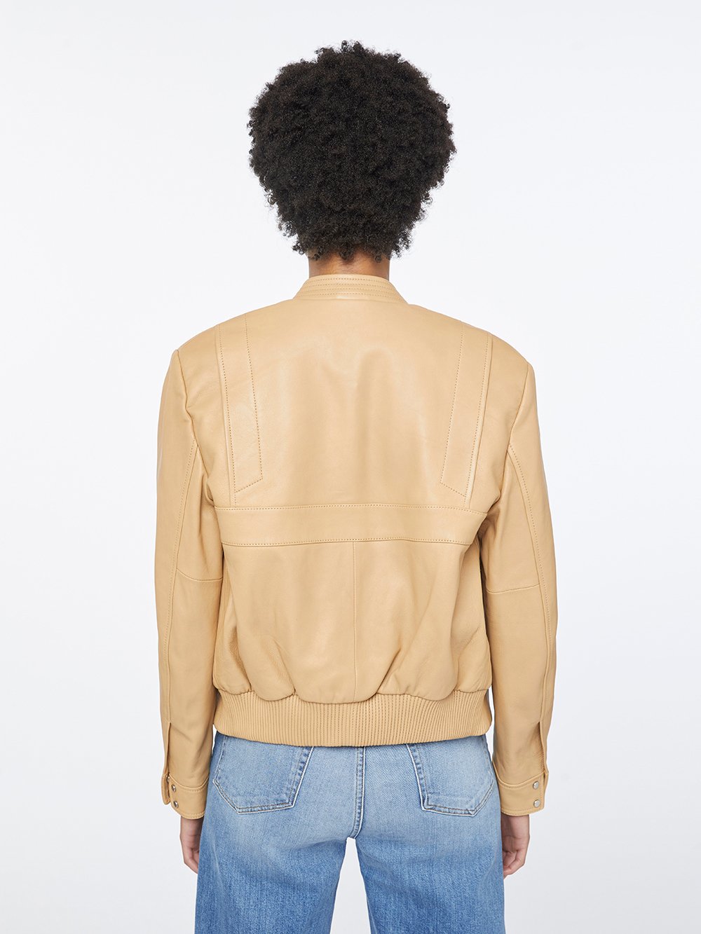 Leather Bomber Sand