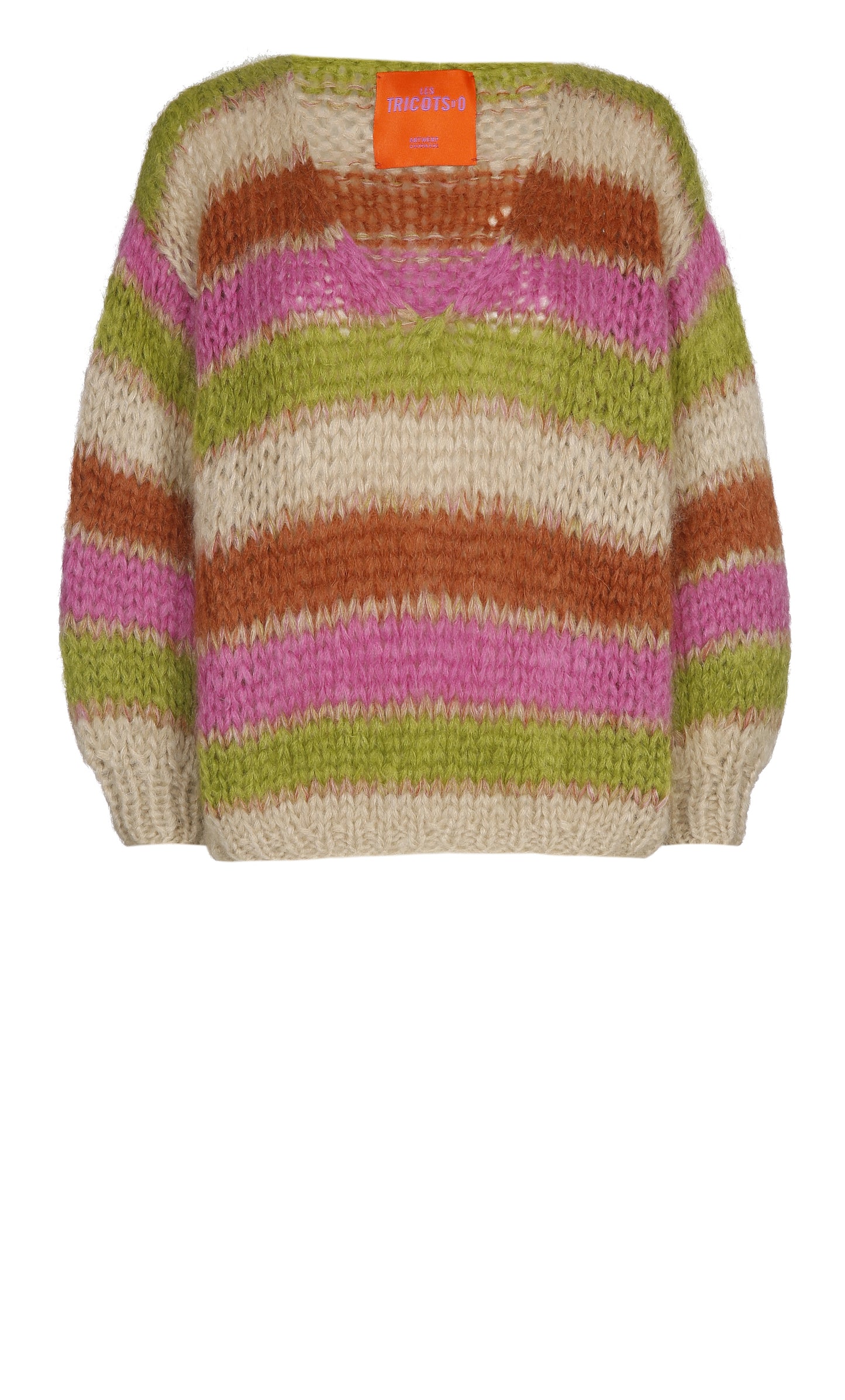 Pullover Stripes Sand/Fuchsia/Cognac/Peagreen