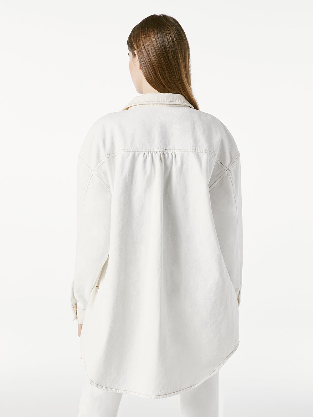 Oversized Shirt Jacket Vintage White Multi