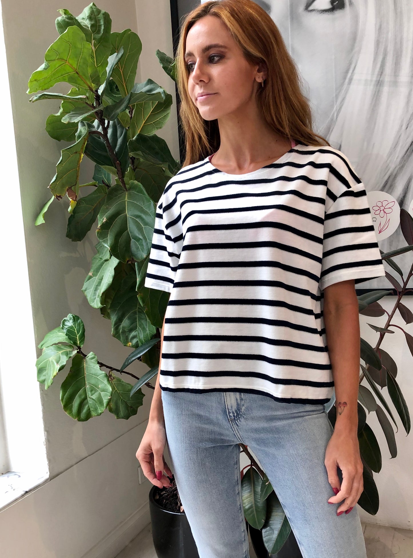 Terry Wide Cropped Tee