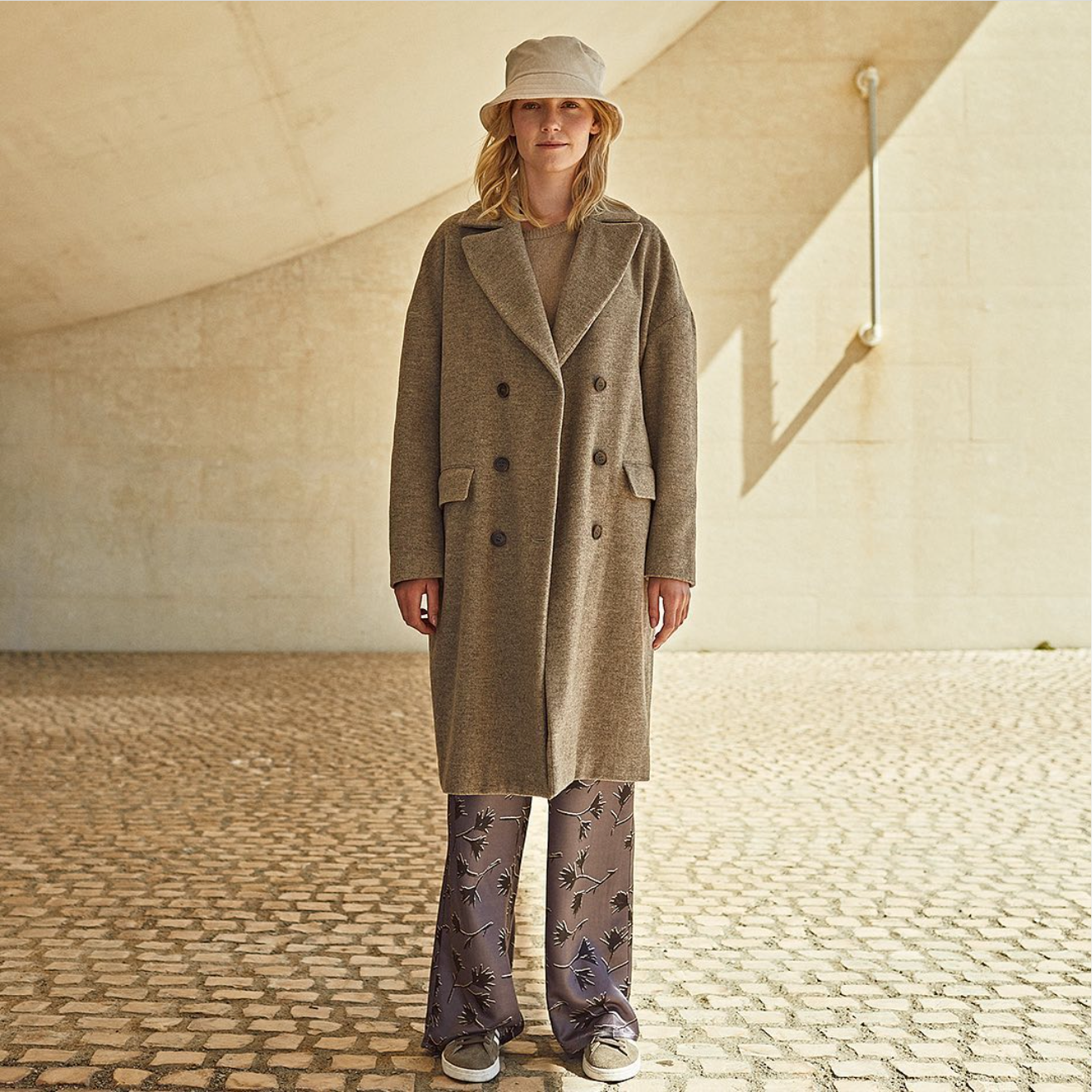 Valois Coat Taupe mix Grey