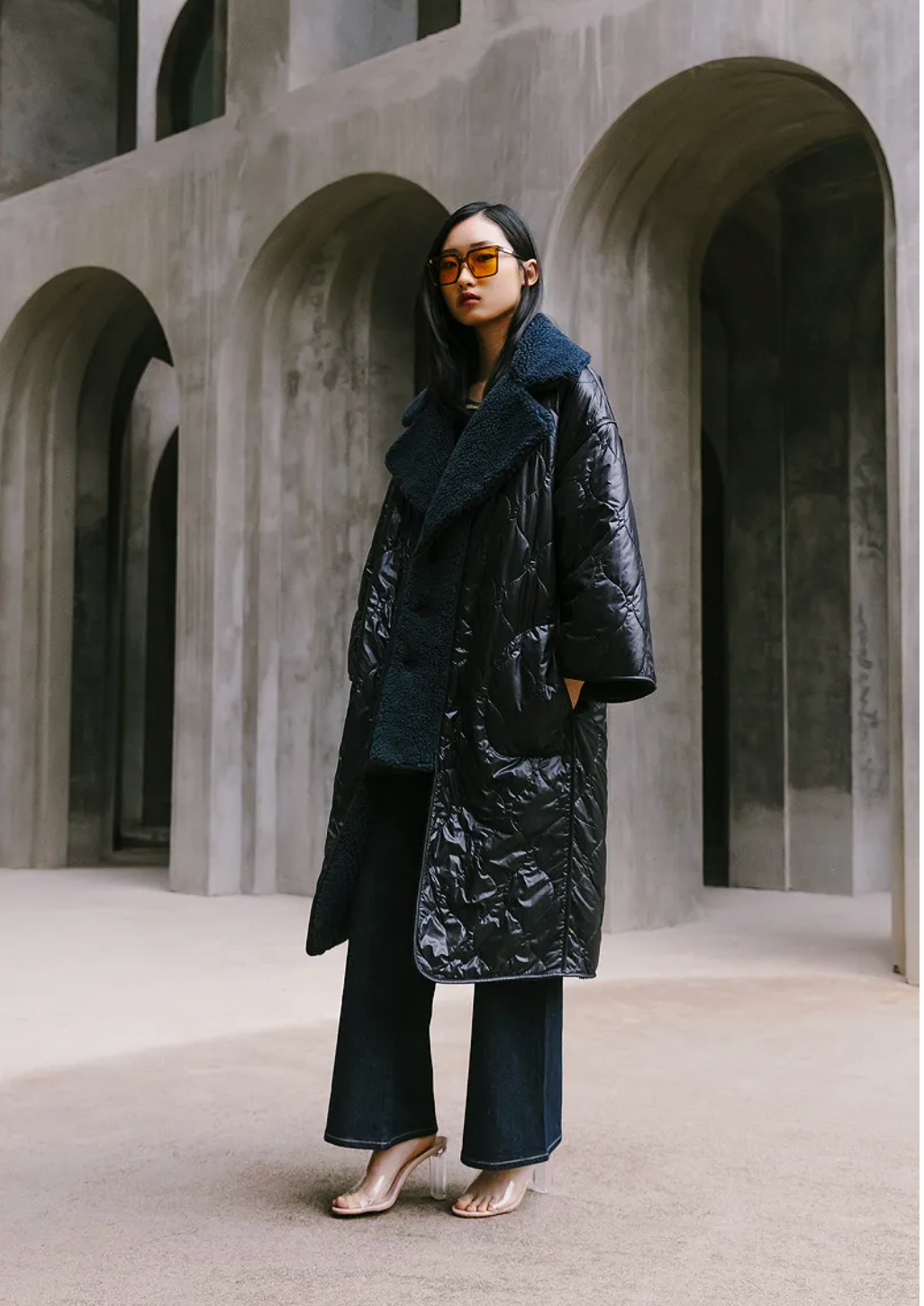 Mulan Reversible Coat - Black Combo