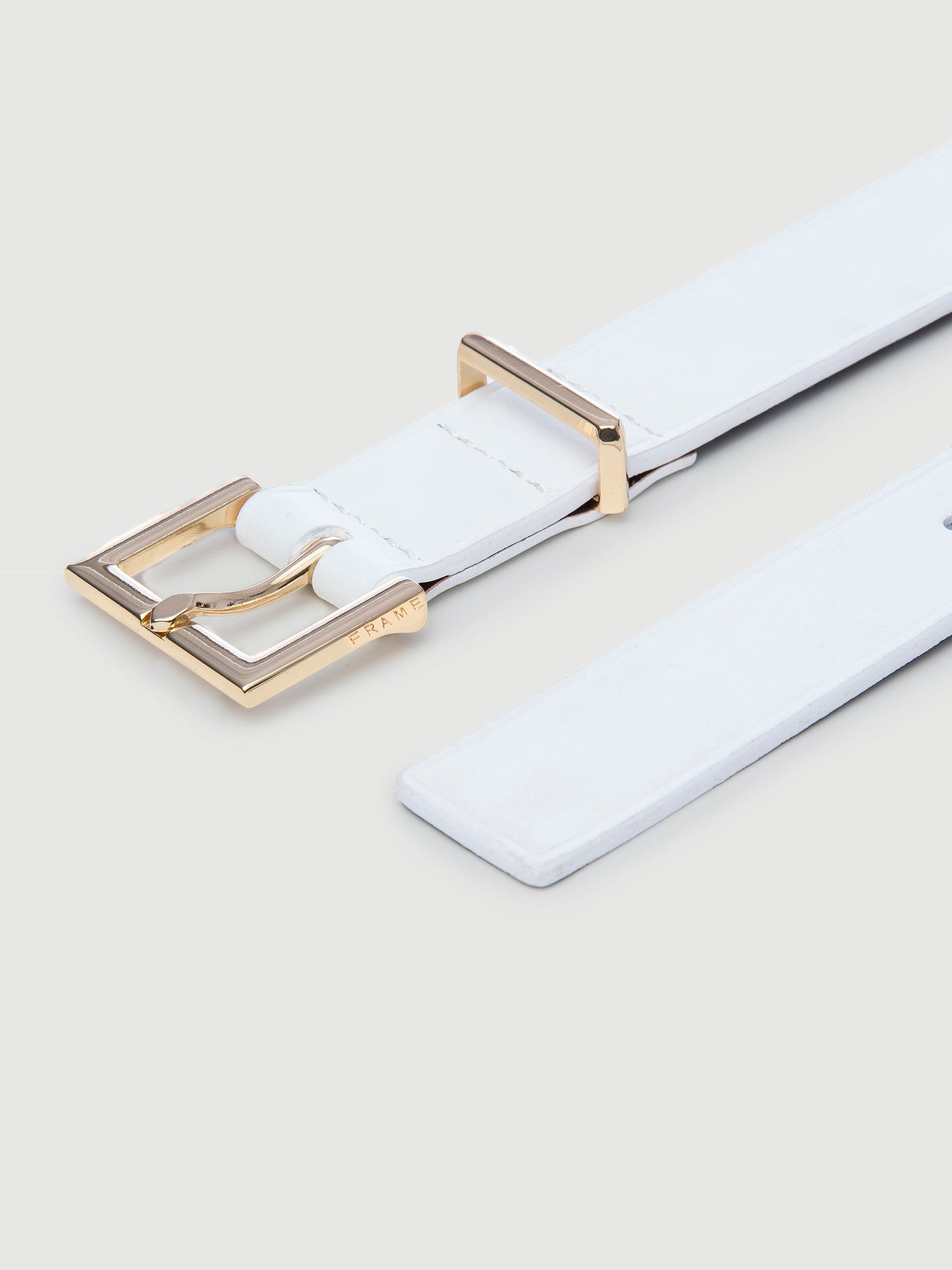 Square Buckle Belt Blanc