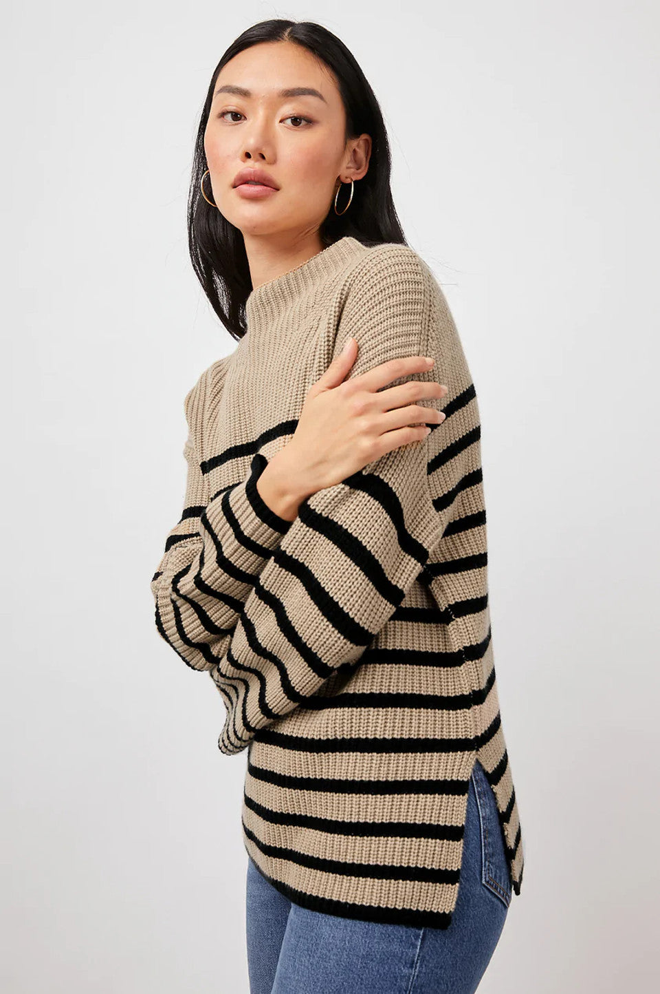 Claudia Camel Ebony Stripe