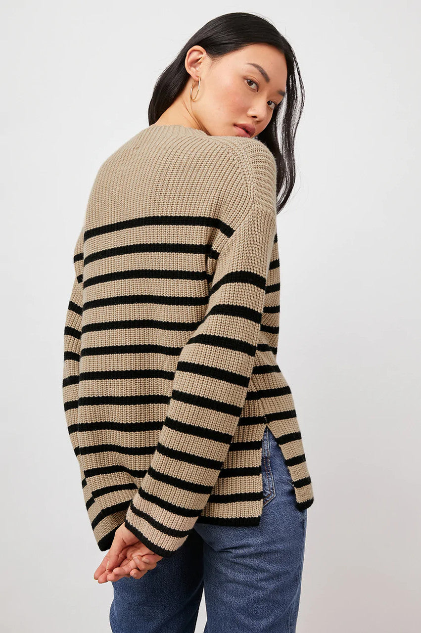 Claudia Camel Ebony Stripe