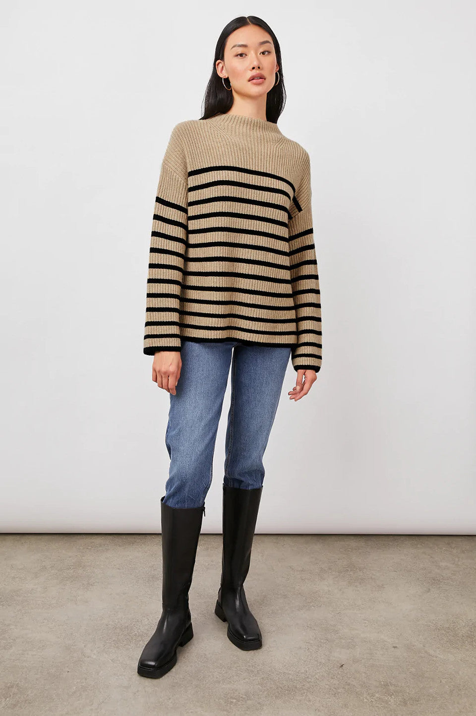 Claudia Camel Ebony Stripe