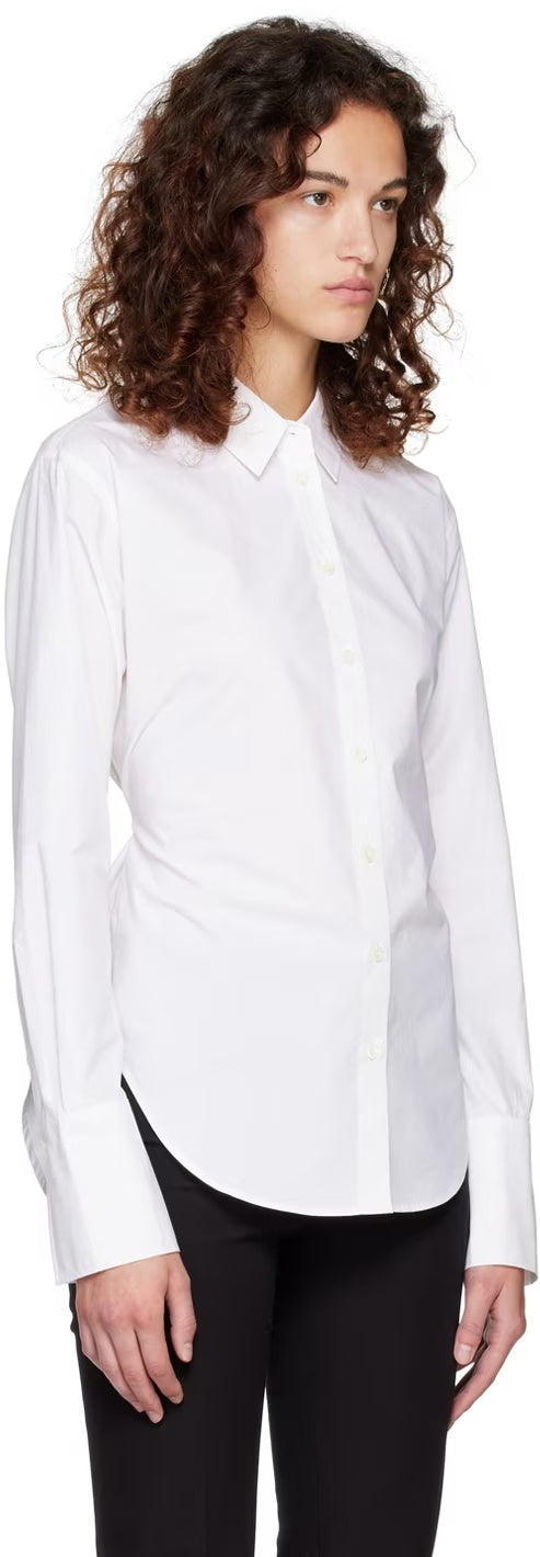 Slit back waist tie shirt