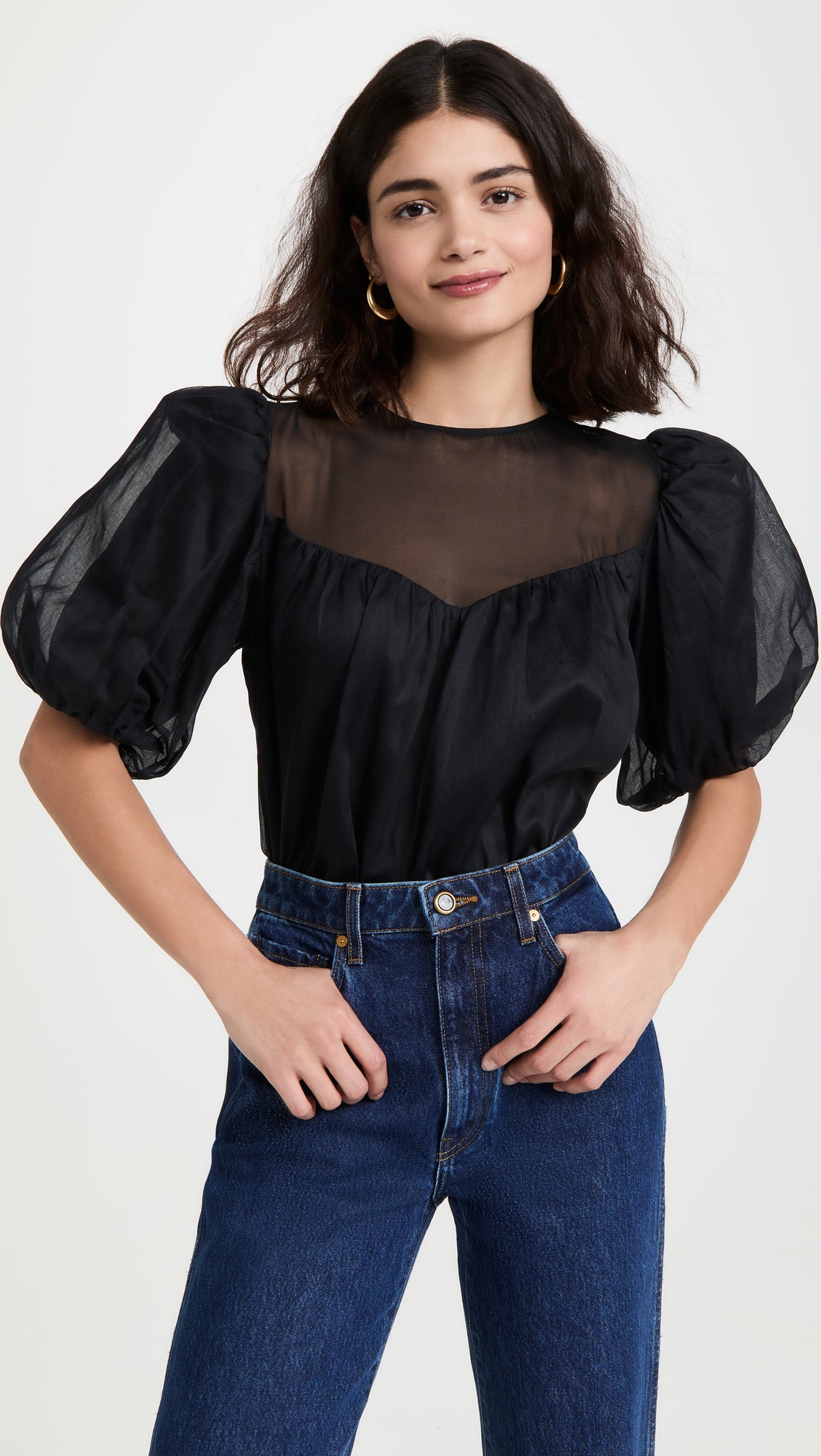 Noir Sheer Inset Top