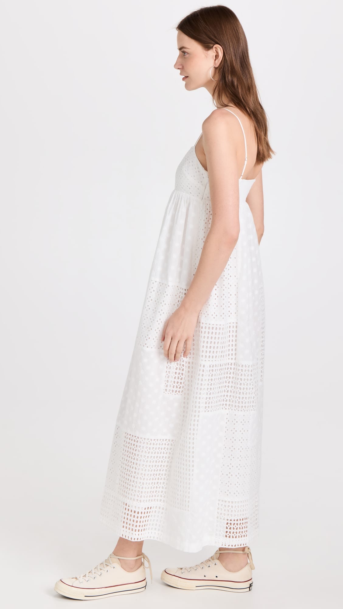 Lucille White eyelet mix dress