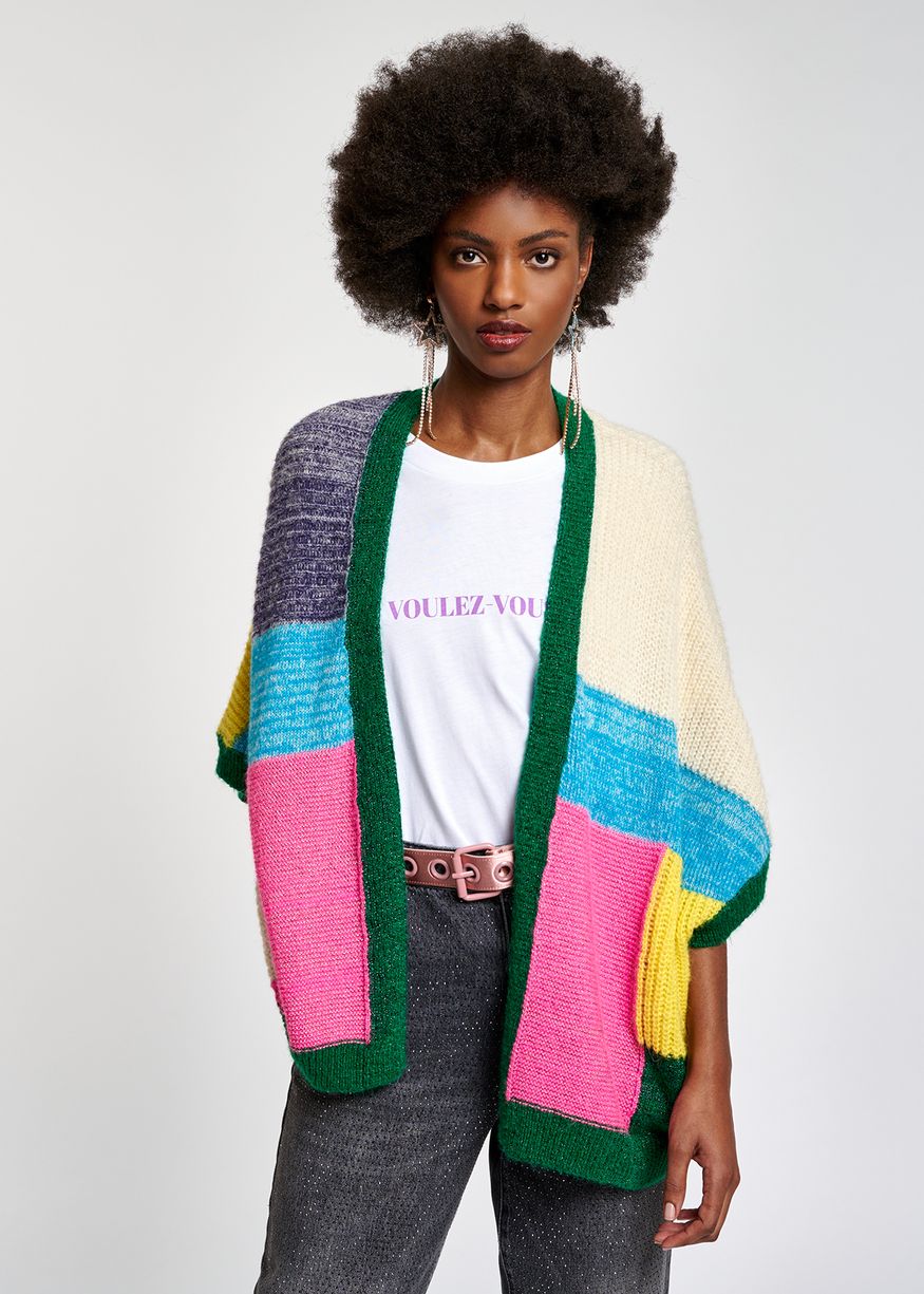 Zalista Patchwork Cardigan