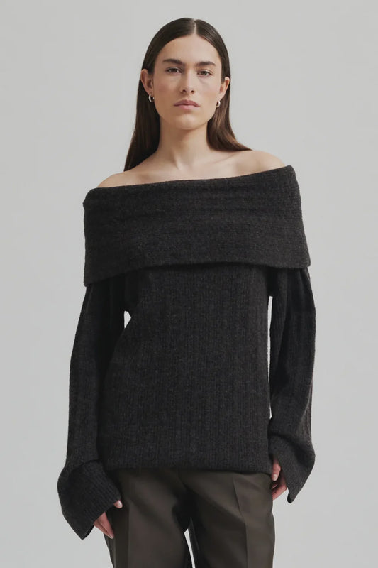 Yayo Knit Off Shoulder - Mulch