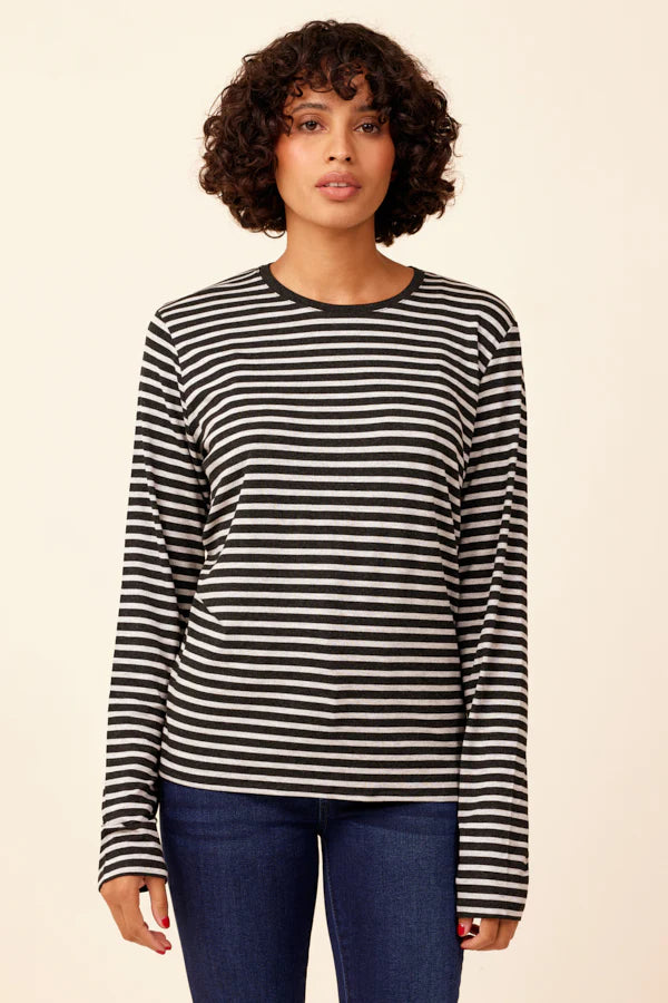 Soft Touch Striped Semi Relaxed Crewneck