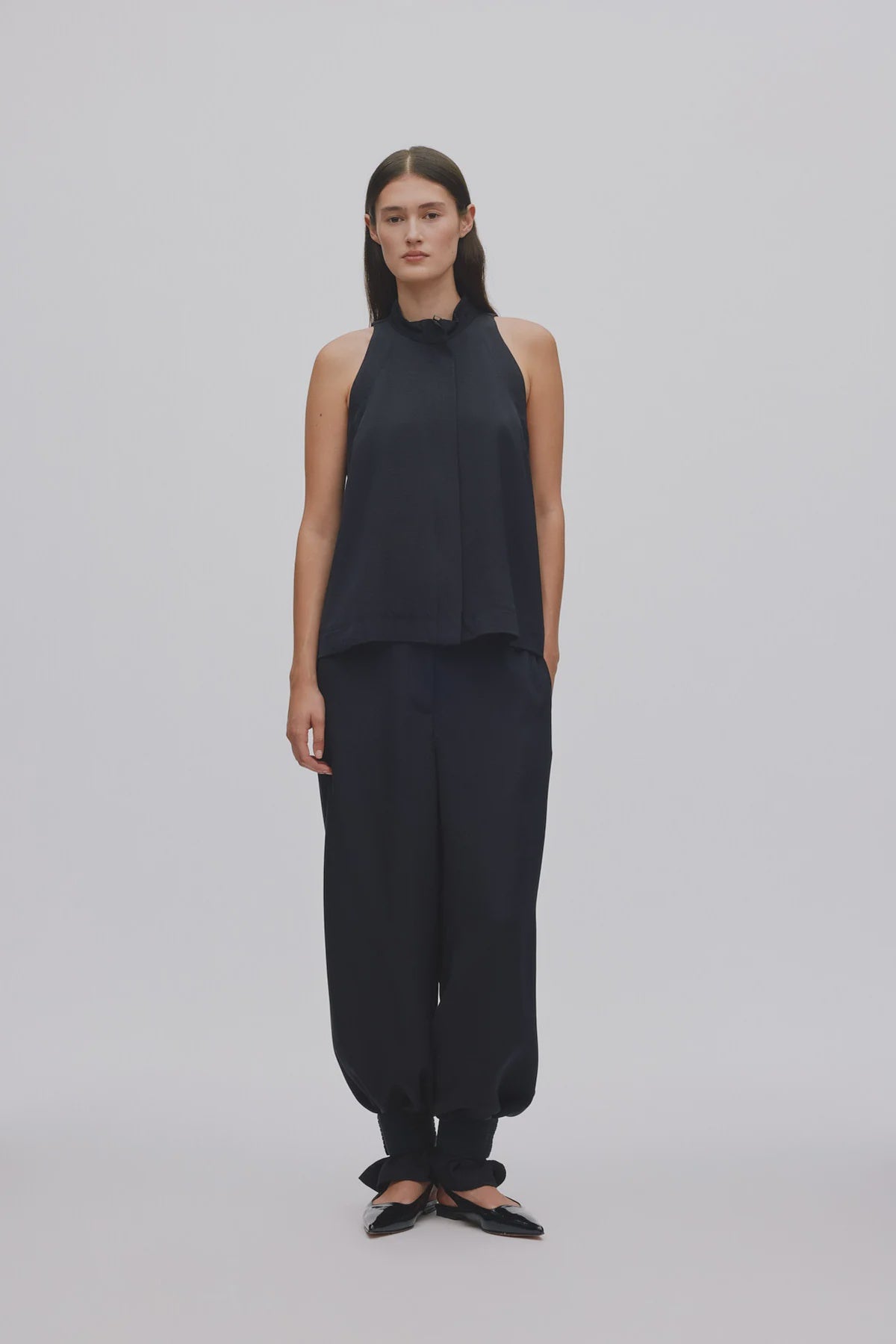 Dalvina Grossgrain Cuff Detail Pants - Black