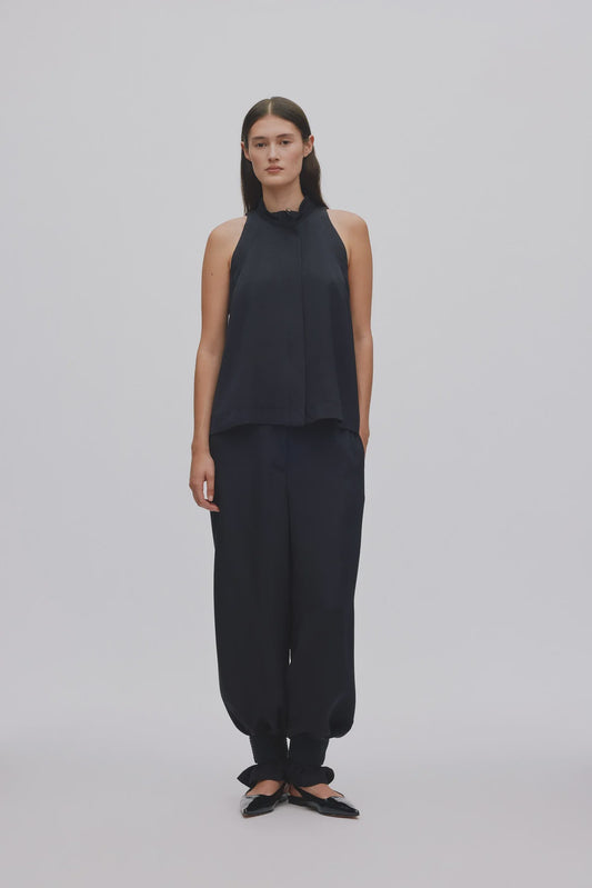 Dalvina Grossgrain Cuff Detail Pants - Black