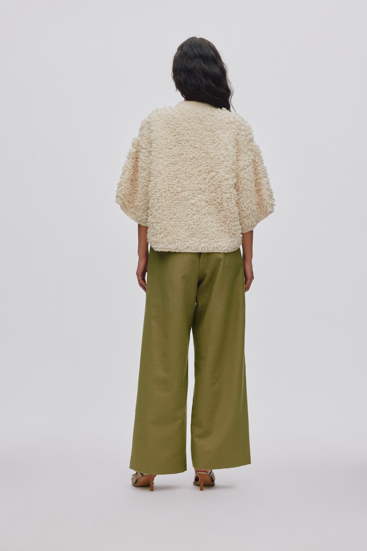 Alice Shaggy Lam Knit Cardigan - Off White