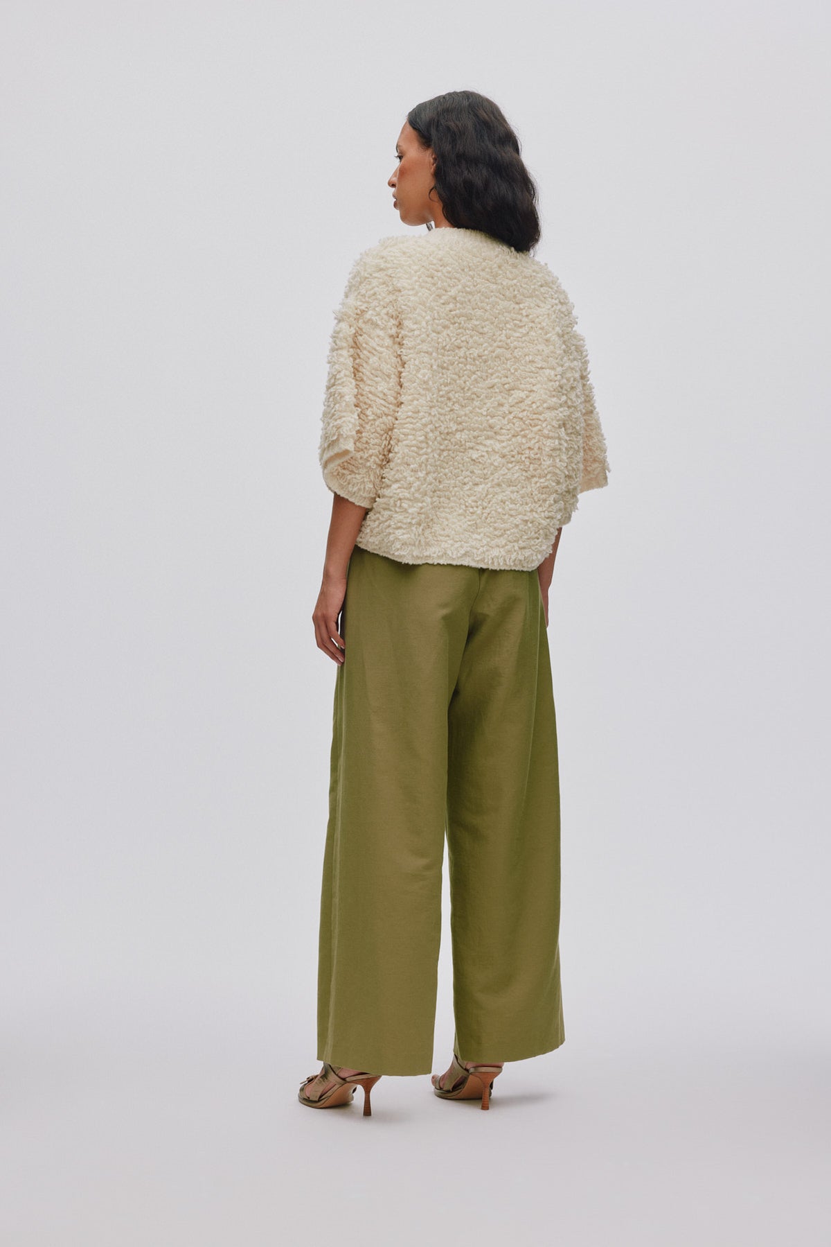 Alice Shaggy Lam Knit Cardigan - Off White