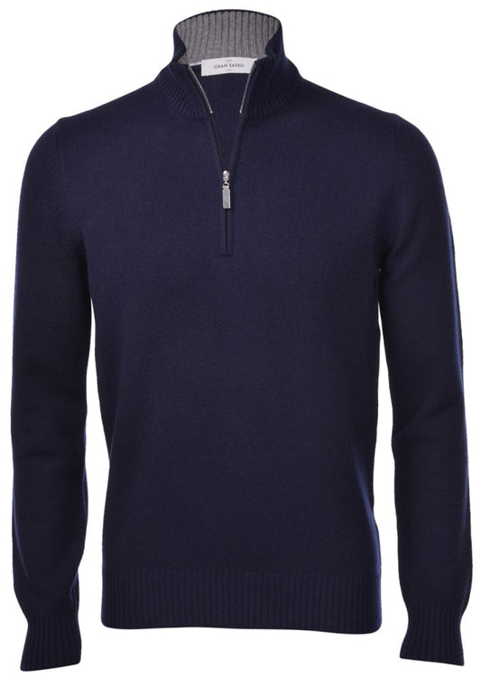 Navy Mock Neck with Zip