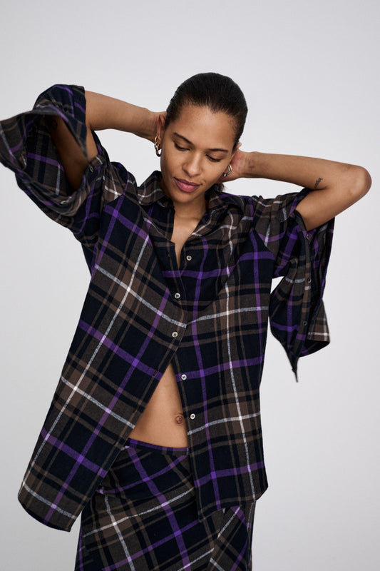 Mallory Shirt Purple Check
