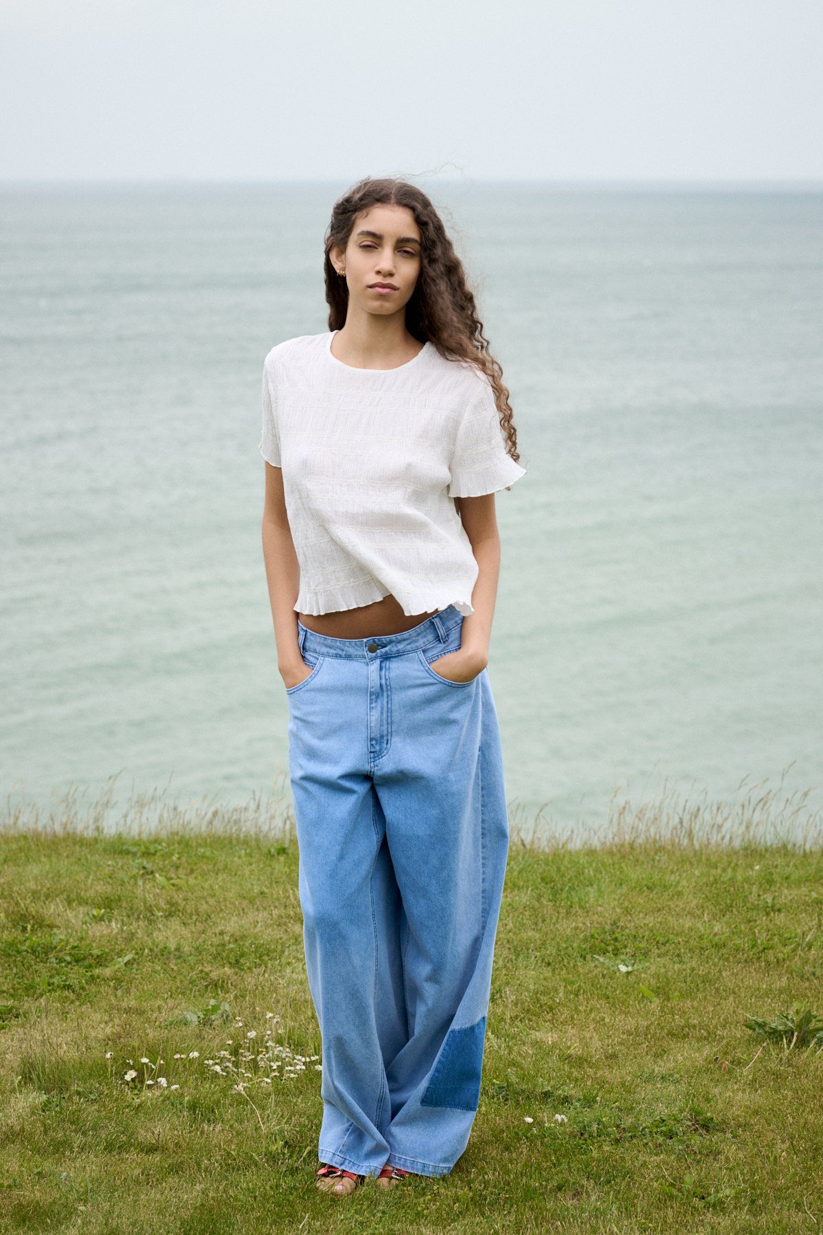 Manar Smocking T-Shirt - Chalk