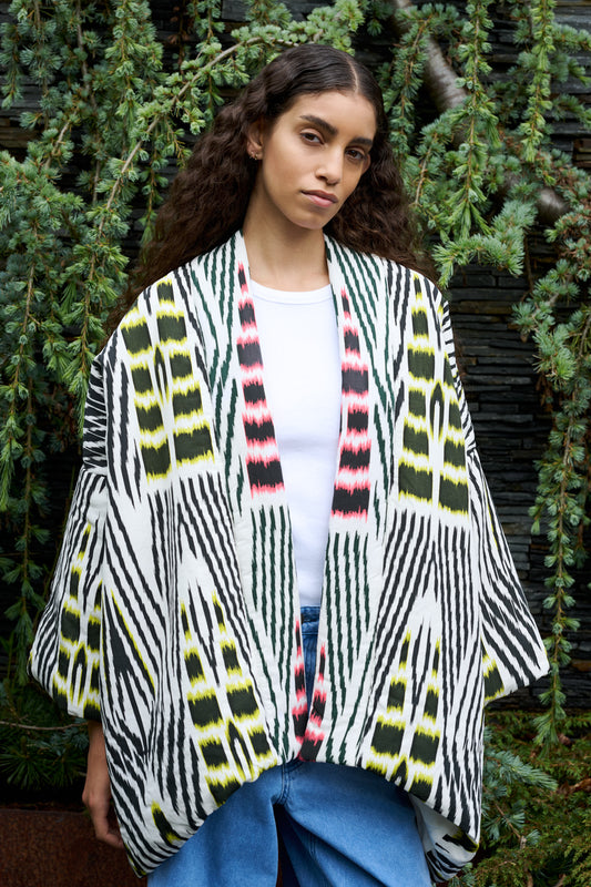 Abba Ikat Combo Padded Kimono