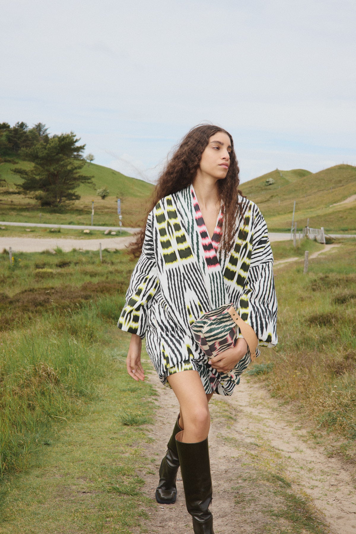 Abba Ikat Combo Padded Kimono