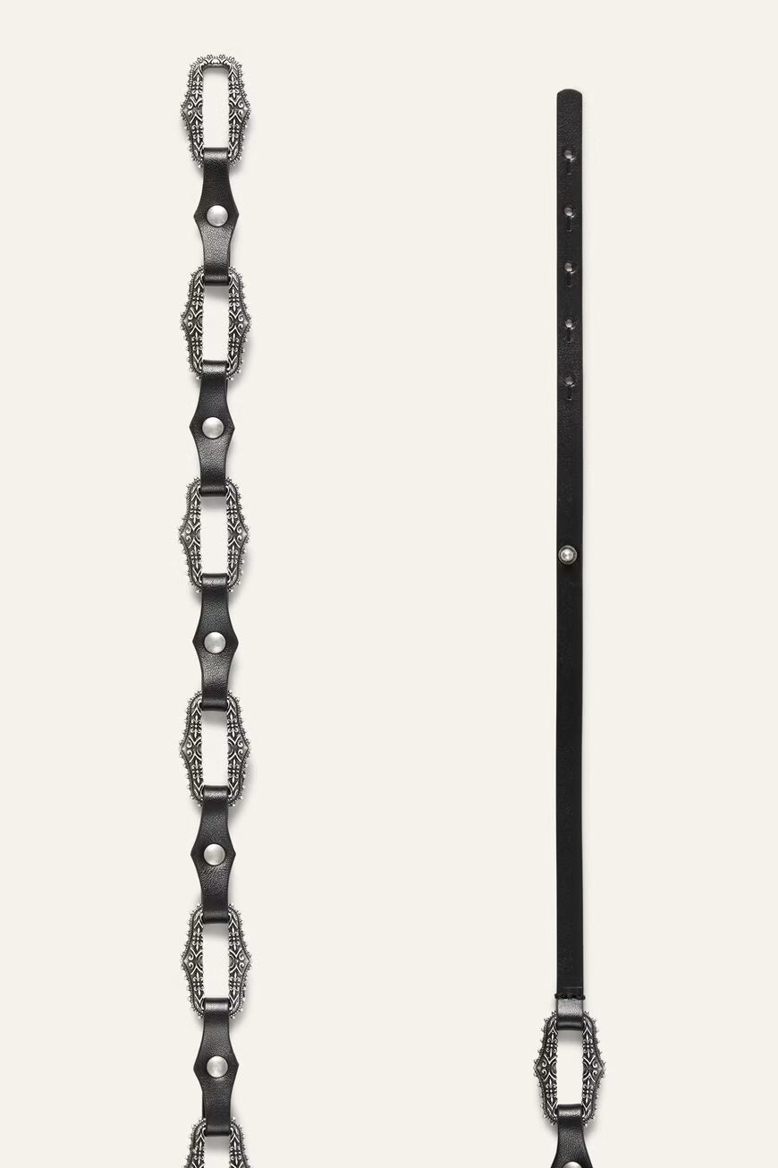 BAPTISTE leather statement belt